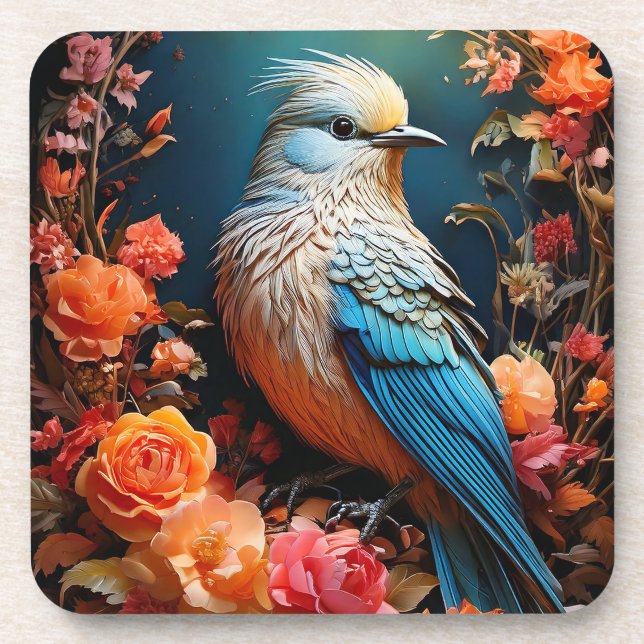 Porta-copo Whimsic Nature Blue Bird (Frente)