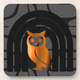 Porta-copo Whimsical Boho Owl & Tropical Monstera Leaf