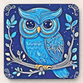 Porta-copo Whimsical Chalk Owl