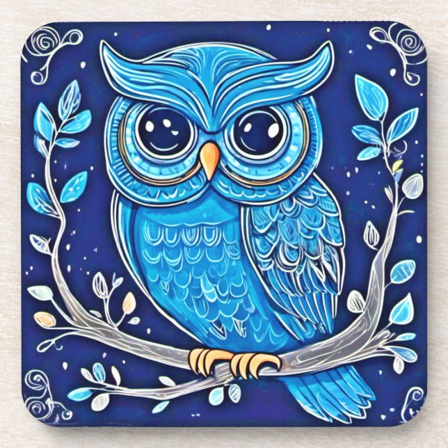 Porta-copo Whimsical Chalk Owl (Frente)