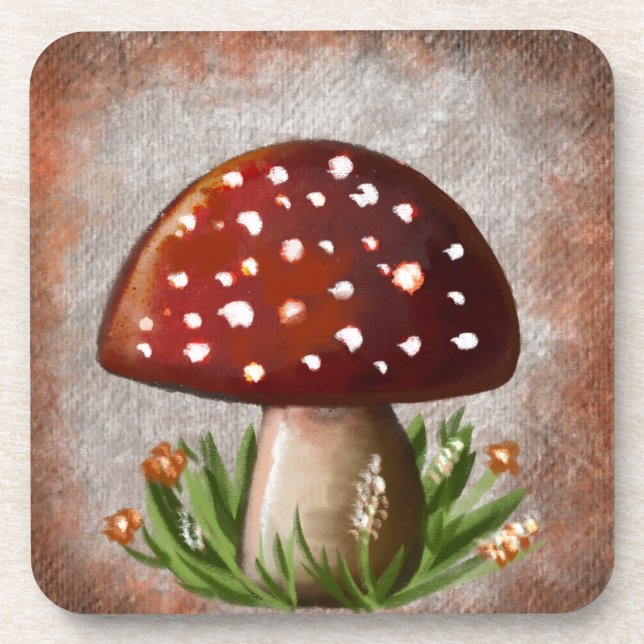 Porta-copo Whimsical Mushroom & Fungi Motif – Nature-Inspired (Frente)