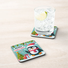 Porta-copo Whimsy de inverno: Pinguim Festivo