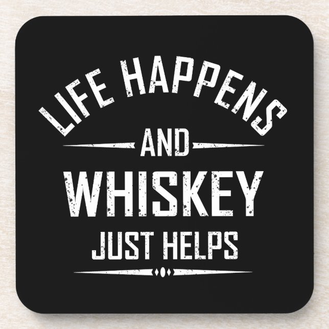 Porta-copo Whiskey helps funny quotes drink alcohol sayings (Frente)
