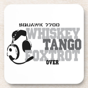 Porta-copo Whiskey Tango Foxtrot - Aeronáutica Humor