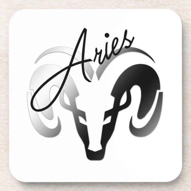 Porta-copo White Aries, o Ram Zodiac (Frente)