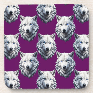 Porta-copo White Wolf Head Pattern Design Purple 