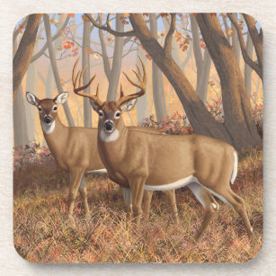Porta-copo Whitetail Deer Buck & Doe Autumn Mapods