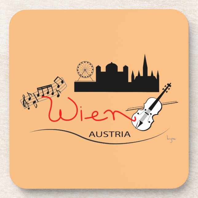 Porta-copo Wien, Áustria - Österreich (Frente)