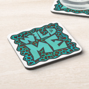 Porta-copo Wild Me Brown e Teal Leopard Design