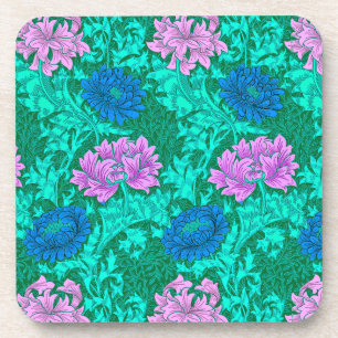 Porta-copo William Morris Chrysanthemums, Aqua e Violet