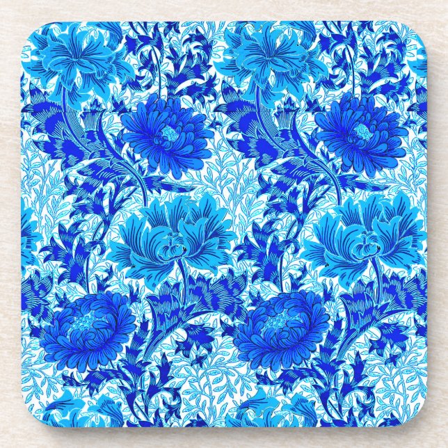 Porta-copo William Morris Chrysanthemums Shades de Denim Blue (Frente)