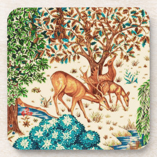 Porta-copo William Morris Deer por uma Beige da Tapeçaria Bro
