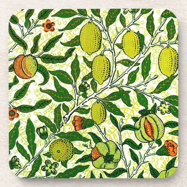 Porta-copo William Morris Exotic Fruta, Lemon Yellow (Frente)