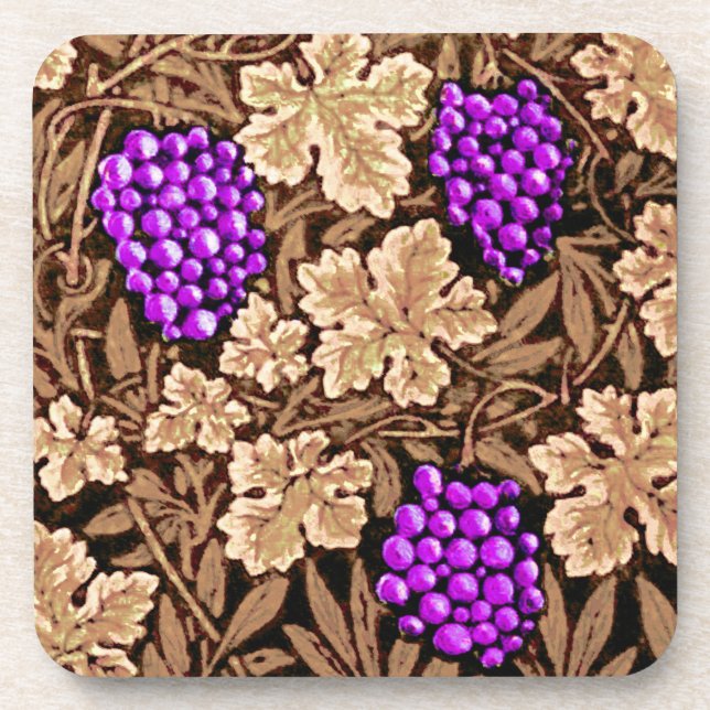 Porta-copo William Morris Grapevine, Brown and Purple (Frente)