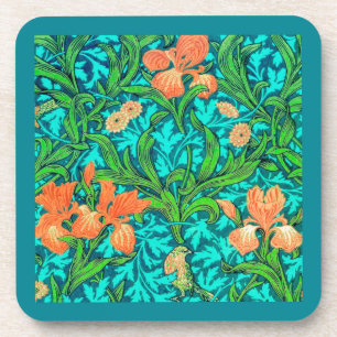 Porta-copo William Morris Irises, Orange e Turquoise