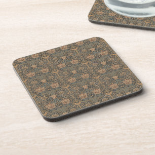 Porta-copo William Morris sobre as Coasters de Bebidas Azuis 