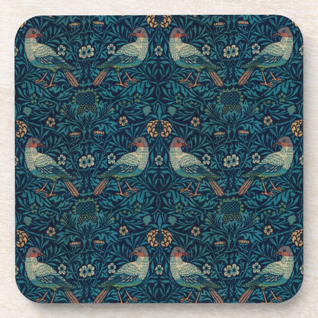 Porta-copo William Morris Vintage Floral Birds (Frente)