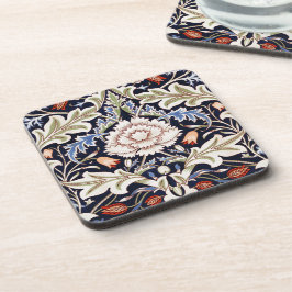 Porta-copo William Morris Vintage Flores de Padrão Floral Azu