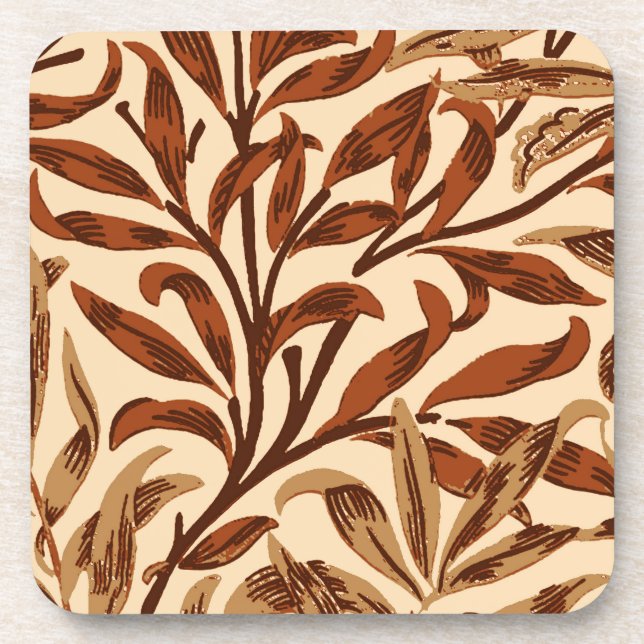 Porta-copo William Morris Willow Bough, Brown e Beige (Frente)
