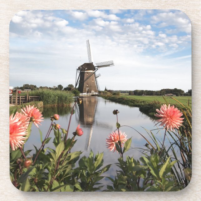 Porta-copo Windmill and flowers in Holland coaster (Frente)