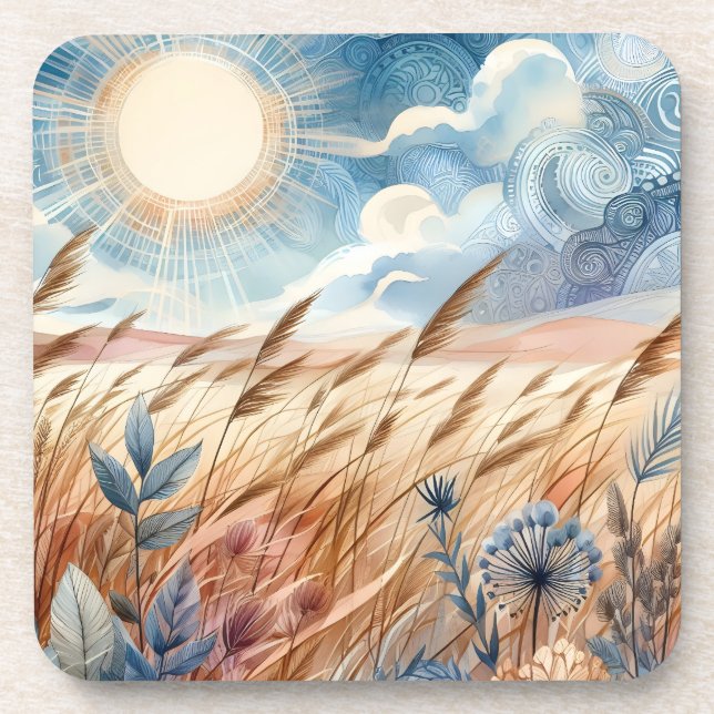 Porta-copo Windy Day Rustic Boho Mountain Prairie (Frente)