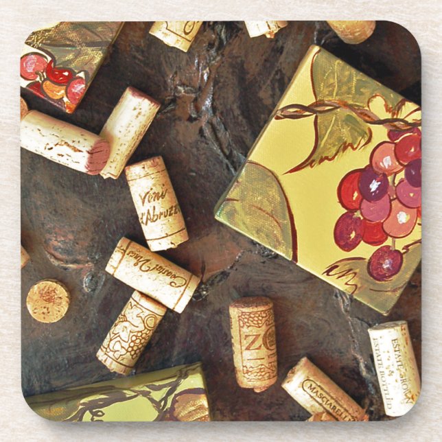 Porta-copo Wine Time Corks Coaster Set (Frente)