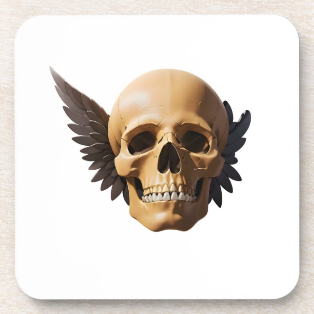 Porta-copo Winged Skull Symbolizing Mortality and Freedom (Frente)