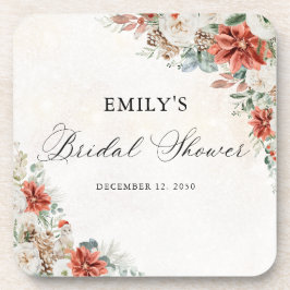 Porta-copo Winter Bridal Shower Coaster