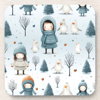 Porta-copo Winter Kids Playing