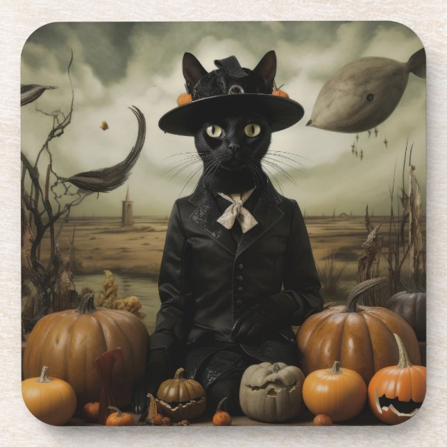Porta-copo Witch Cat with Pumpkins  (Frente)