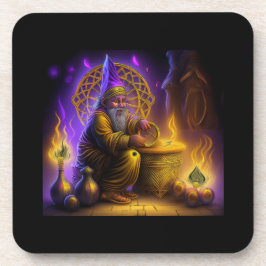 Porta-copo Wizard Is Seated At Table Conjuring A Spell