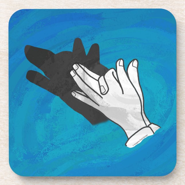 Porta-copo Wolf Shadow em Azul (Frente)