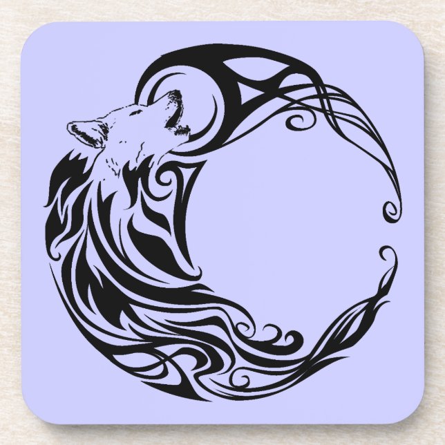 Porta-copo Wolf Tribal (Frente)