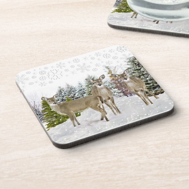 Porta-copo Wonderland de inverno com Whitetail Deer (Left Side)