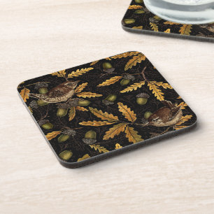Porta-copo Wrens e bolotas de preto