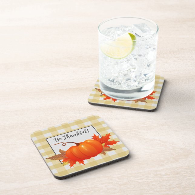 Porta-copo Xadrez Amarelo Buffalo de Ação de Graças (Lado Direito)