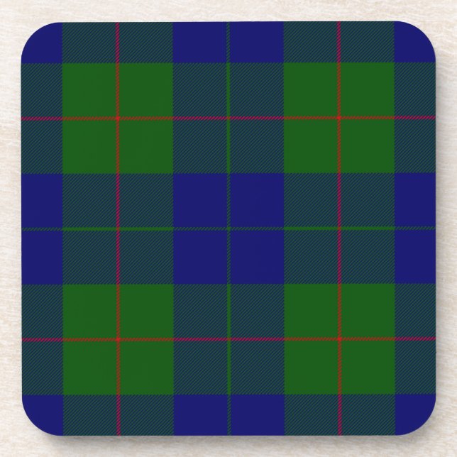 Porta-copo Xadrez azul-tartan-de-clã-barro (Frente)
