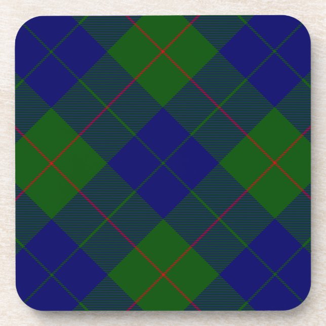 Porta-copo Xadrez azul-tartan-de-clã-barro (Frente)