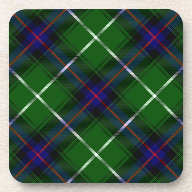 Porta-copo Xadrez azul verde MacDonald tartan (Frente)
