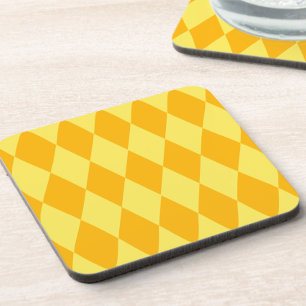 Porta-copo Xadrez de Diamantes Arlequim Amarelo Claro e Escur