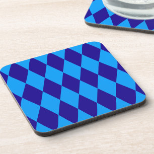 Porta-copo Xadrez de Diamantes Harlequim Azul Claro e Escuro