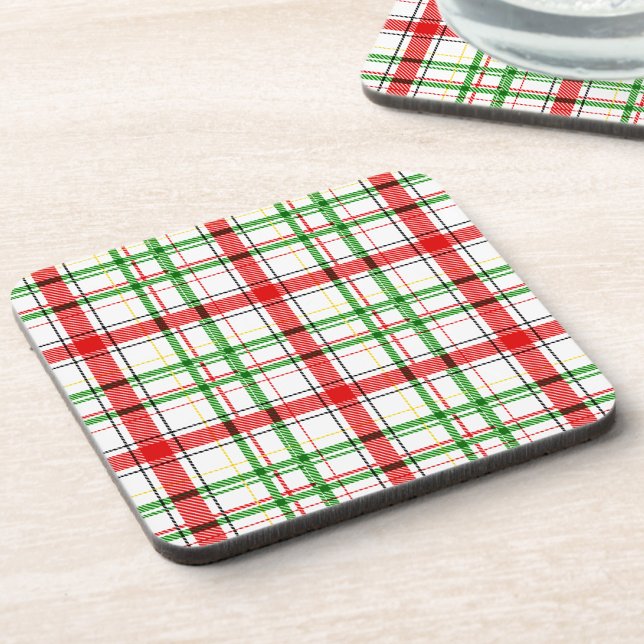 Porta-copo Xadrez Flannel de Natal - Design Tartan - Branco (Criador carregado)