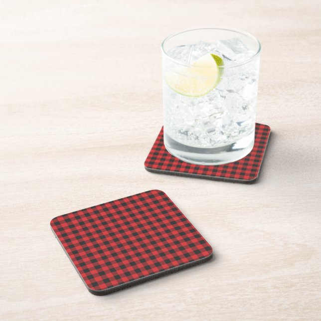 Porta-copo Xadrez Negra Red Buffalo Gingham Russo  (Lado Direito)