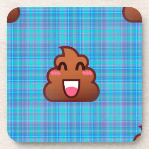 Porta-copo xadrez poop emoji