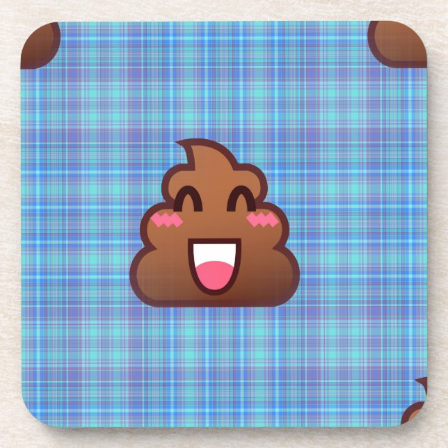 Porta-copo xadrez poop emoji (Frente)