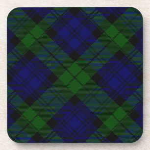 Porta-copo xadrez verde azul de tartan Black Watch