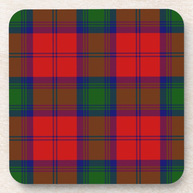 Porta-copo Xadrez verde-vermelha Lindsay tartan (Frente)