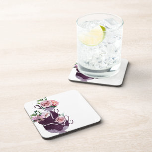 Porta-copo Xícaras de Chá Florais Divertidas para Cozinha