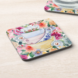 Porta-copo Xícaras de Chá Fofas Flores