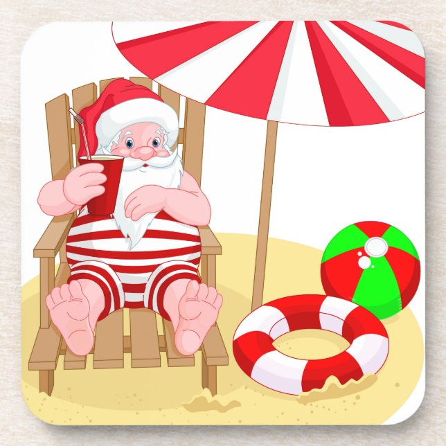Porta-copo xmas Beach santa claus (Frente)